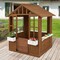 Wooden Outdoor Playhouse with Serving Stations and Safe Door for Toddlers